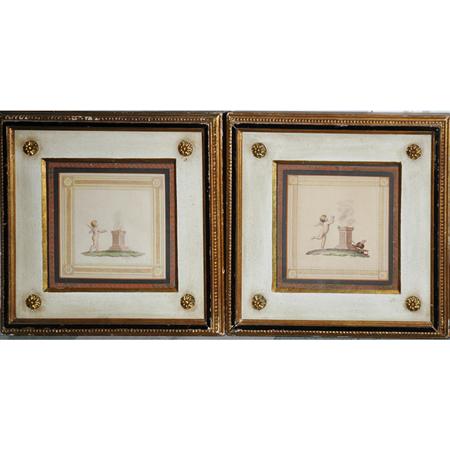 Appraisal: W N Gardiner CHERUBS Two hand-colored stipple engravings Estimate -