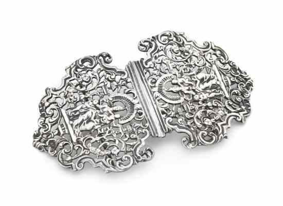 Appraisal: An English Silver Nurse's Belt Buckle William Comyns Sons London