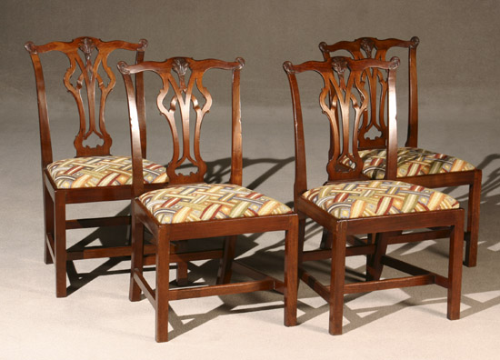 Appraisal: Set of Four George III Mahogany Side Chairs Last Quarter