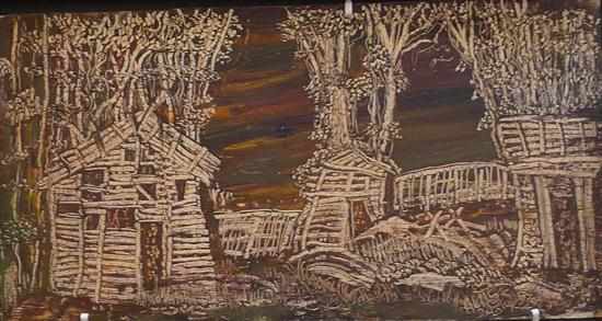 Appraisal: DOUGLASS STUBBS HUTS ' x cm OIL ON BOARD