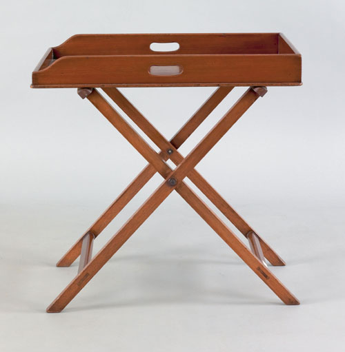 Appraisal: George III mahogany butler's tray and folding stand late th