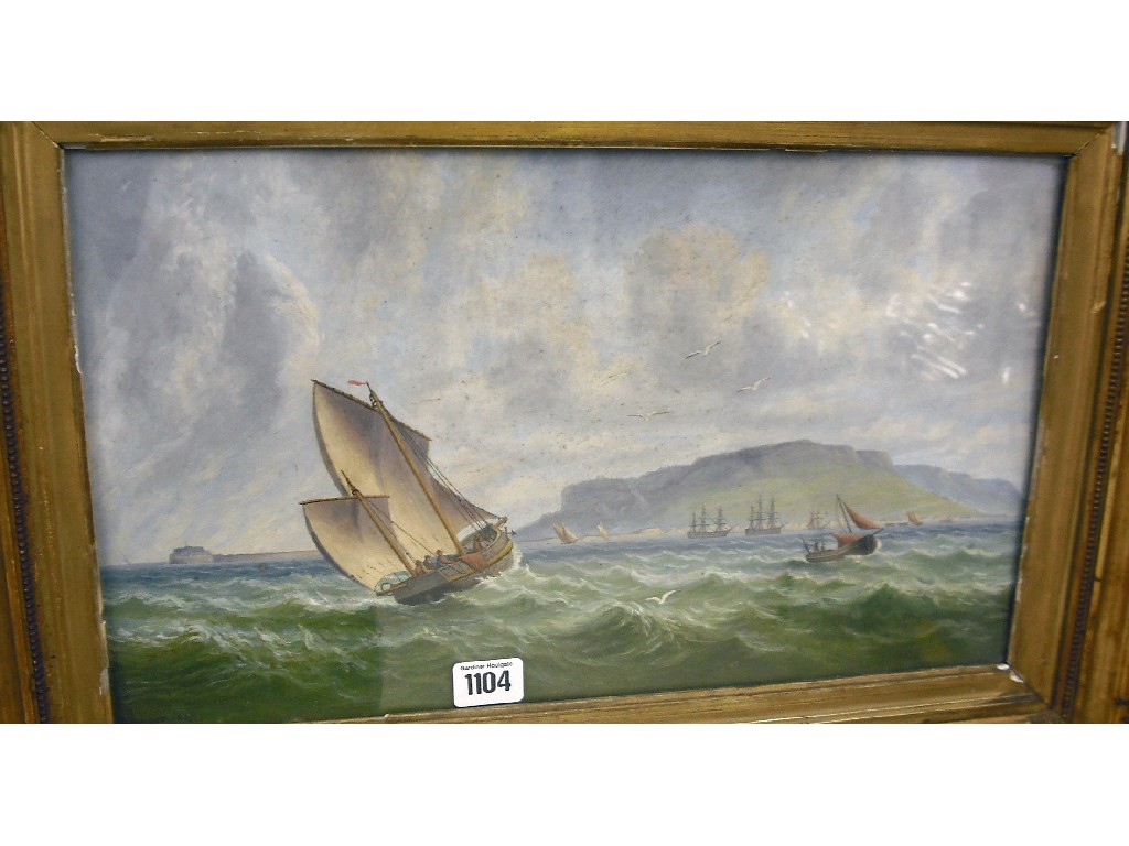 Appraisal: By A Meaden th century - fishing boats in a