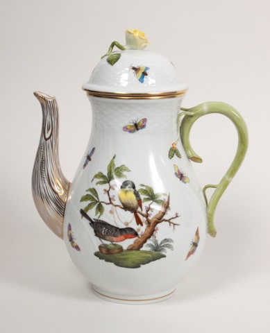 Appraisal: Herend porcelain coffee pot in the Rothschild Bird pattern in