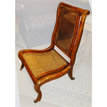 Appraisal: Victorian Burl-Wood and Caned Chair Estimate -