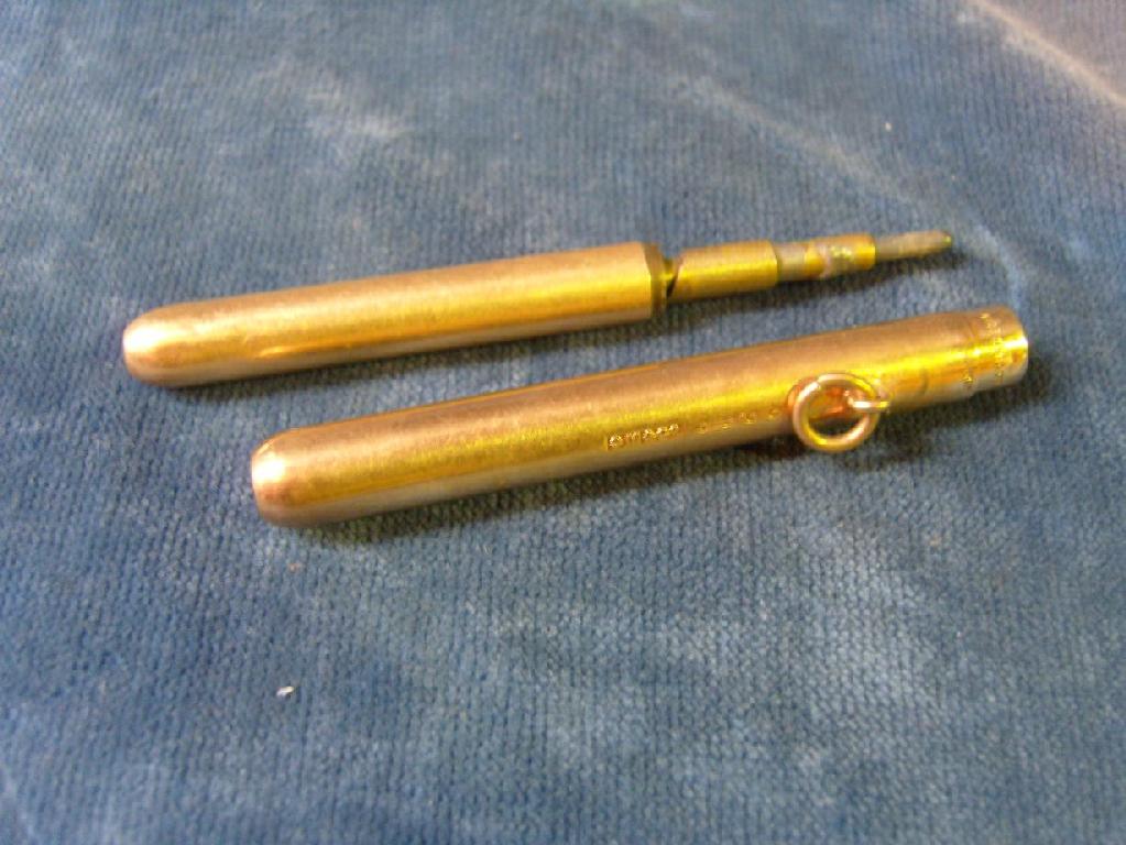 Appraisal: A ct gold propelling pencil by S Morgan Co and