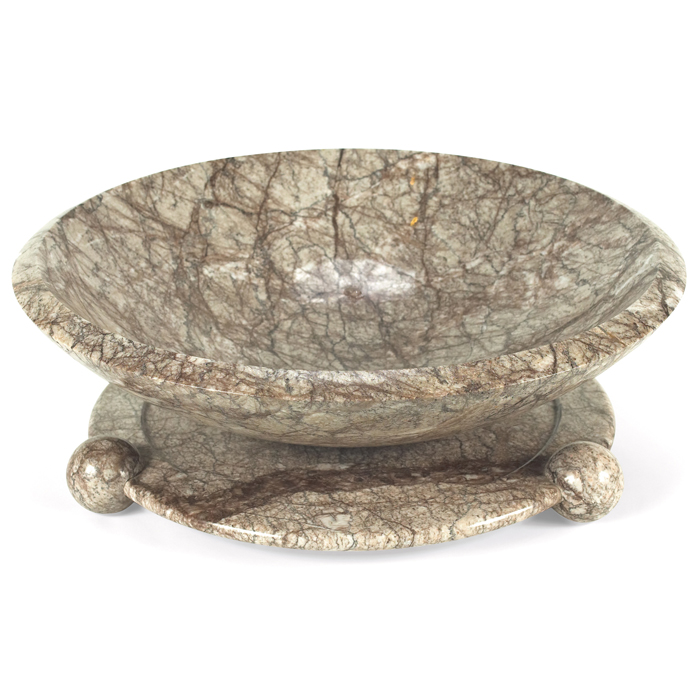 Appraisal: Angelo Mangiarotti bowl and platter two pieces for Knoll Associates