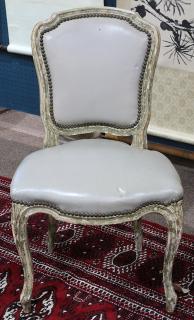 Appraisal: Louis XV style side chair th Century with cream color