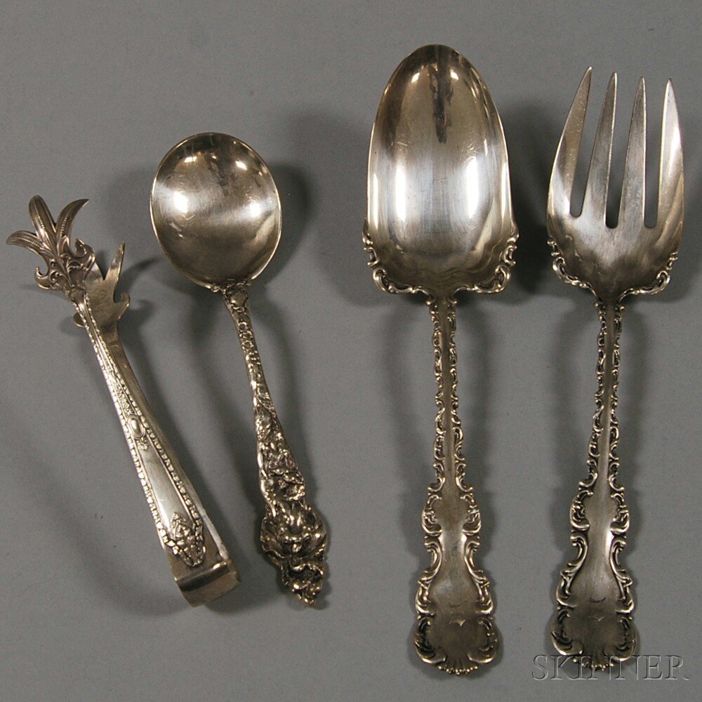 Appraisal: Four American Sterling Silver Flatware Items a Whiting Louis XV