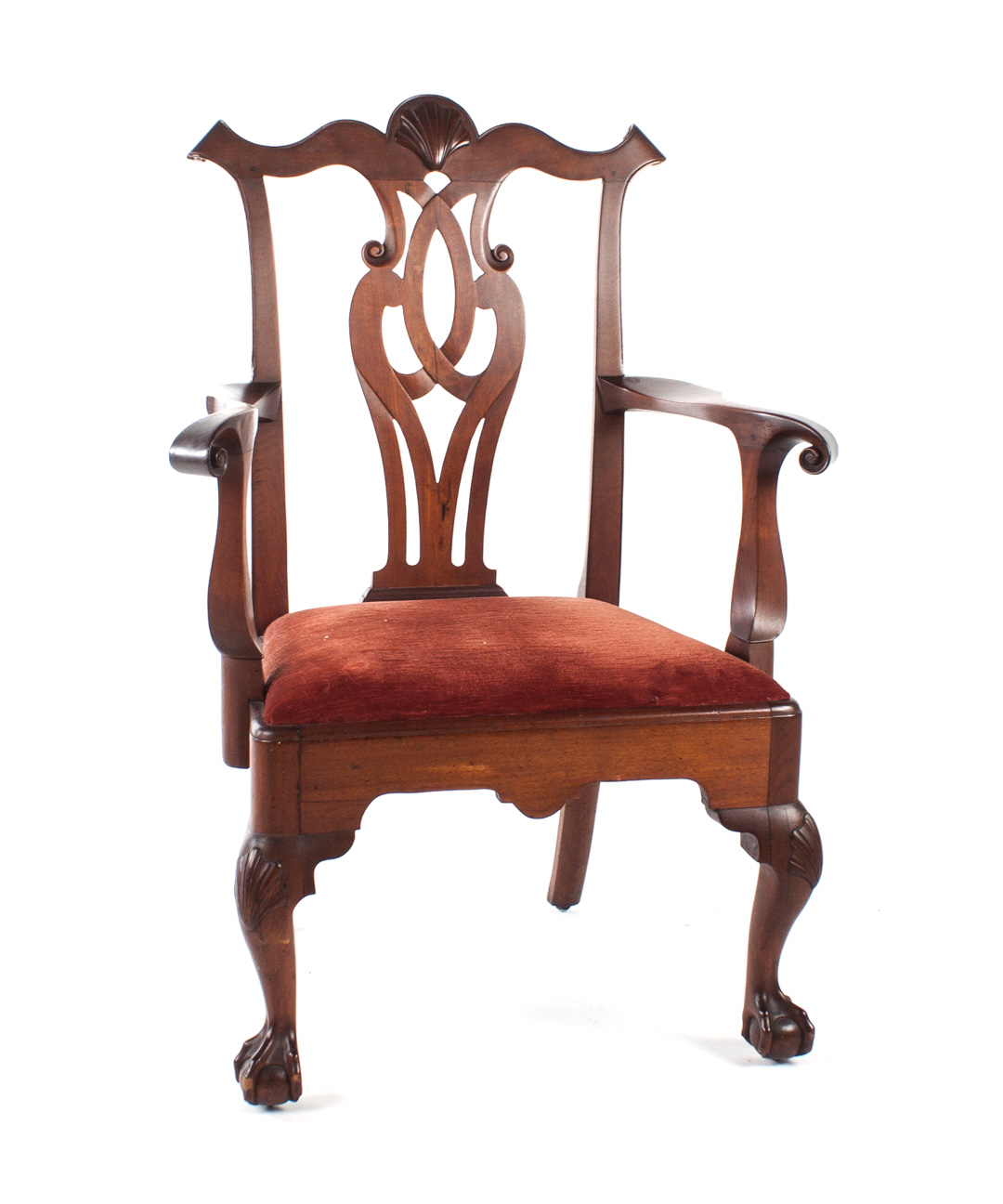 Appraisal: American Chippendale mahogany armchair third quarter- th century serpentined crest