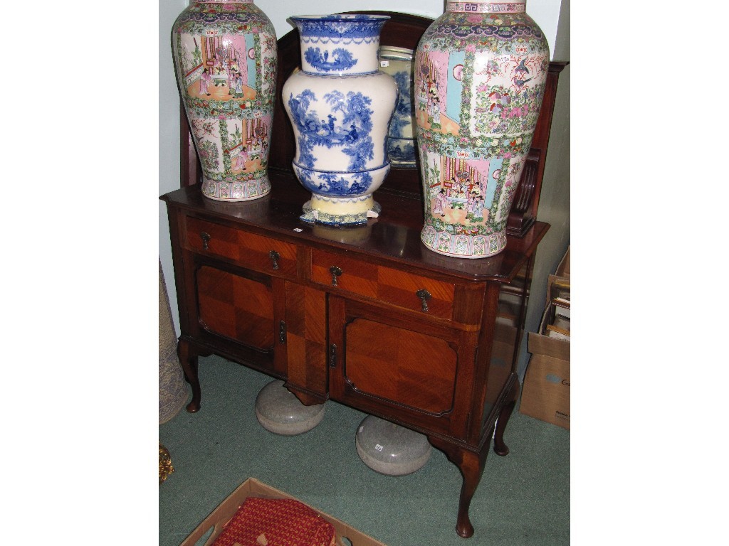 Appraisal: Mahogany mirror back sideboard