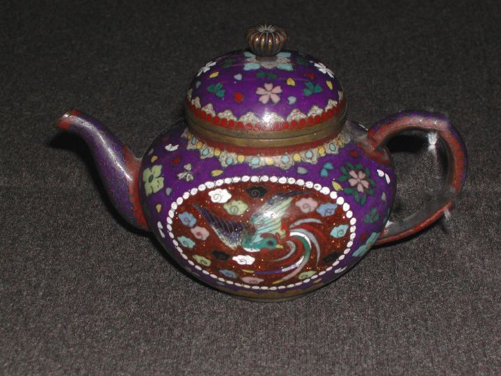 Appraisal: Diminutive Japanese Meiji Blue Cloisonne Scholar's Teapot first quarter th