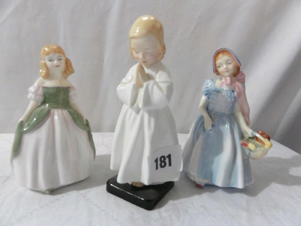 Appraisal: A collection of three Royal Doulton figures Bedtime HN Wendy