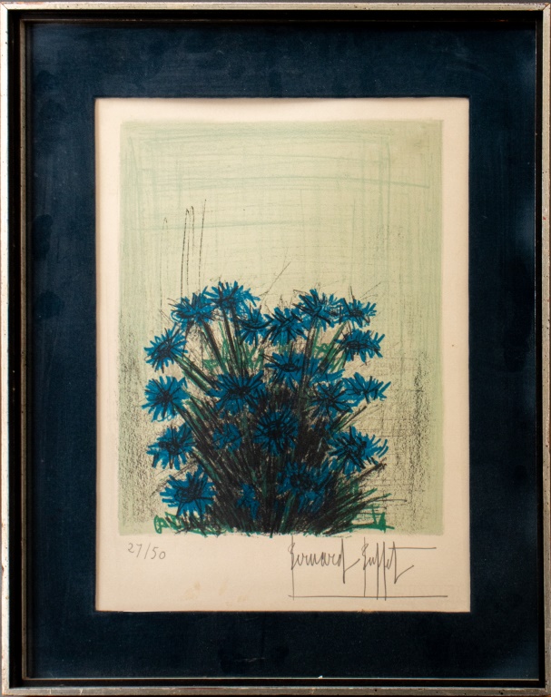 Appraisal: BERNARD BUFFET FLEUR BLEU SIGNED LITHOGRAPH Bernard Buffet French -