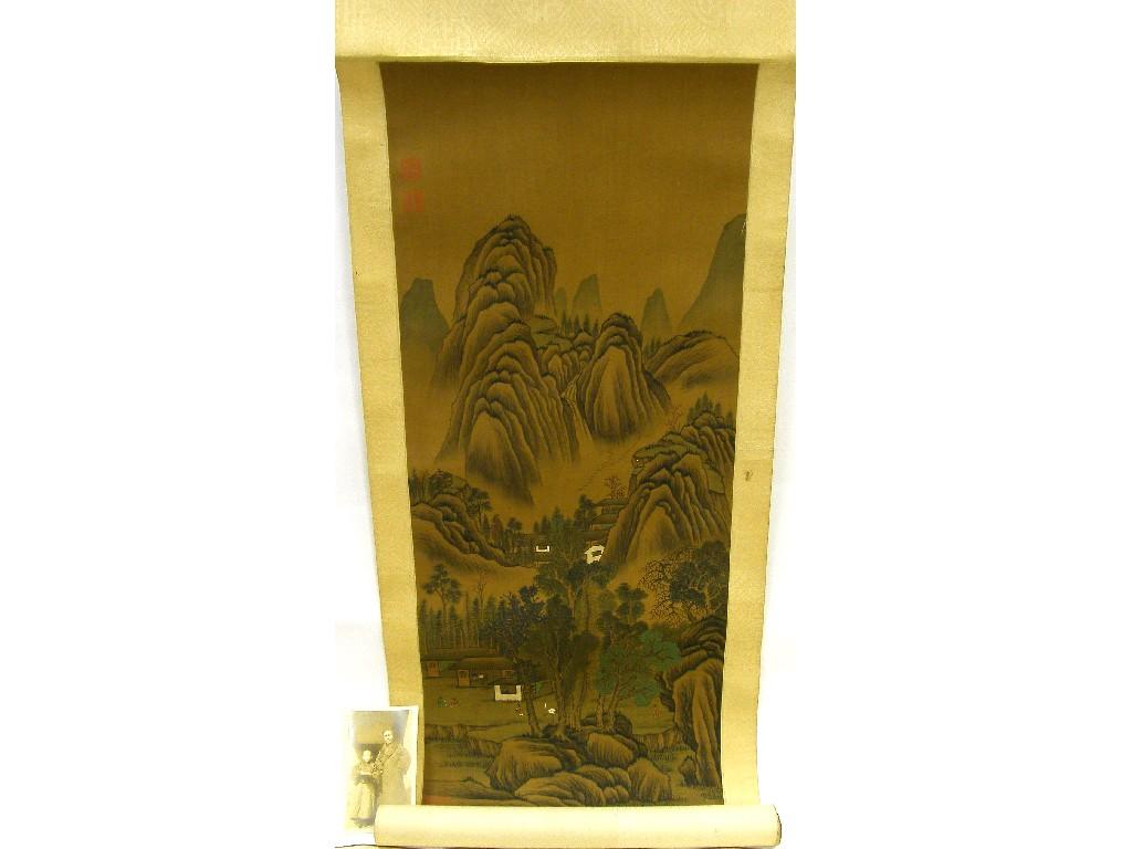 Appraisal: Interesting Chinese Ming style scroll probably th century depicting the