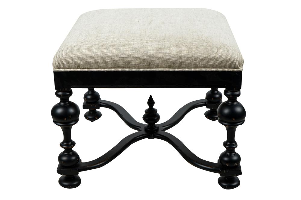 Appraisal: RESTORATION HARDWARE EBONIZED STOOLCondition with intentional distressing inches square inches