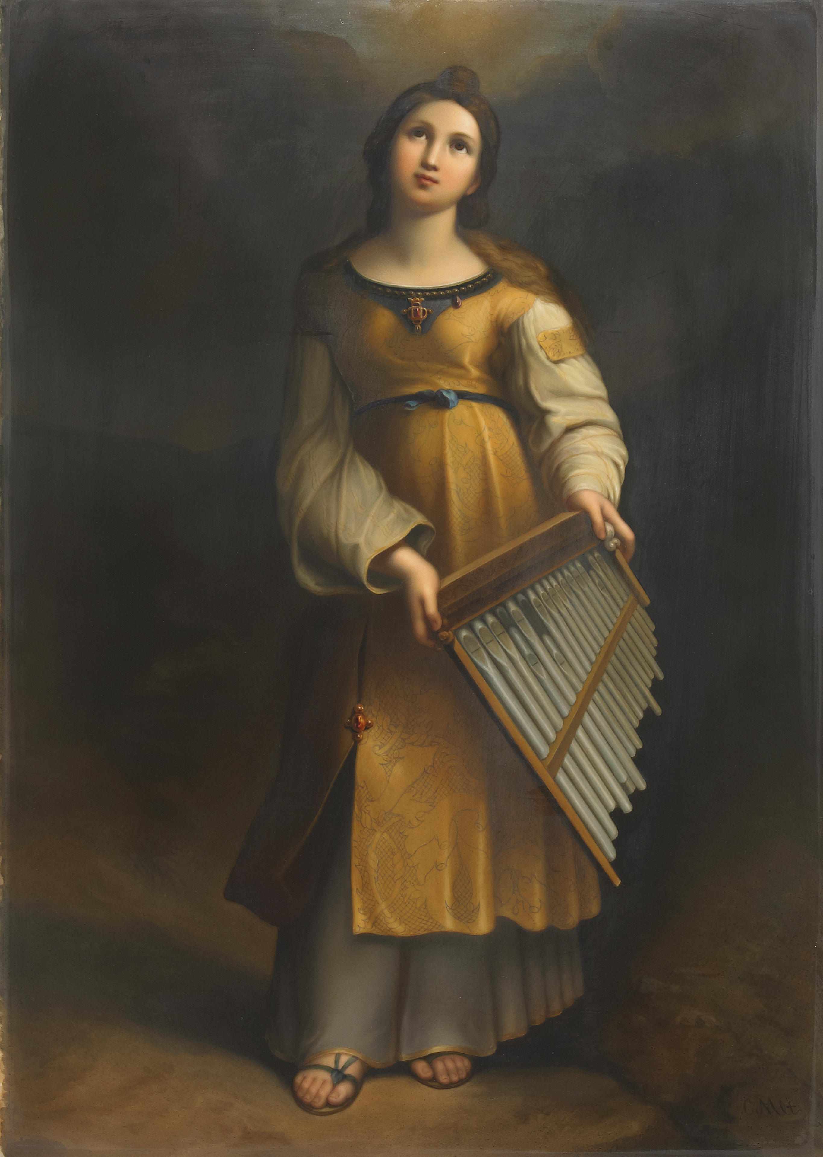 Appraisal: A Berlin K P M porcelain plaque Saint Cecilia late