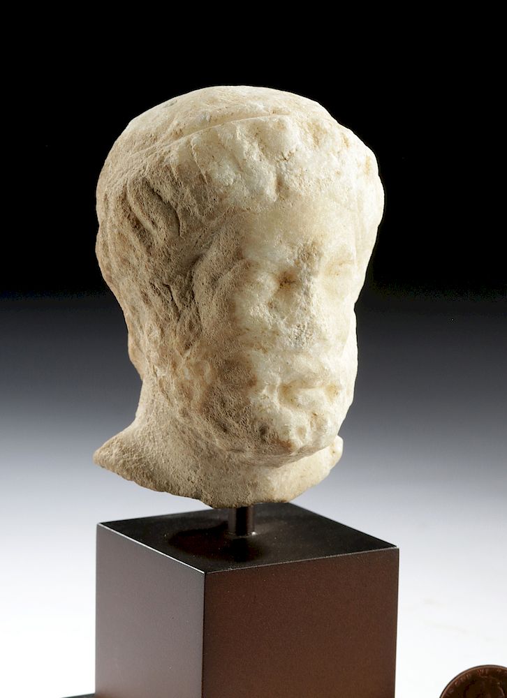 Appraisal: Ex Museum - Greek Hellenistic Marble Head of Zeus Originally