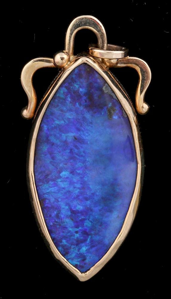 Appraisal: A K GOLD AND OPAL PENDANT SIGNED MICKY ROOF A