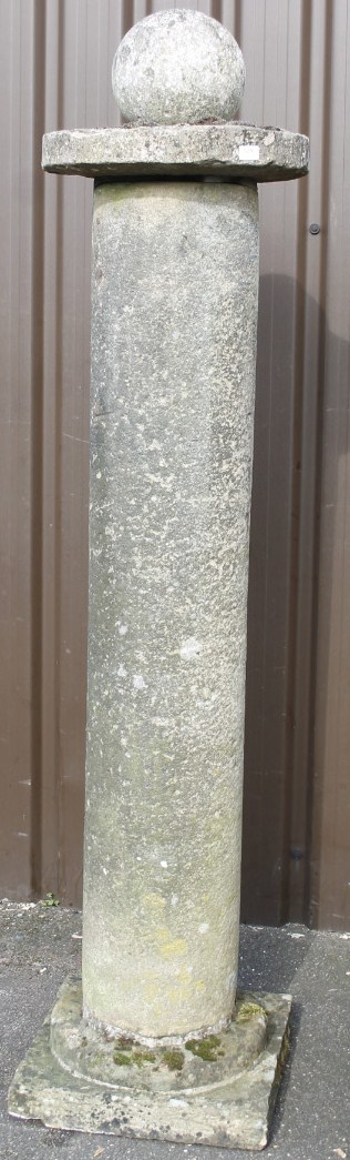 Appraisal: A stone column of ionic form on a plain square