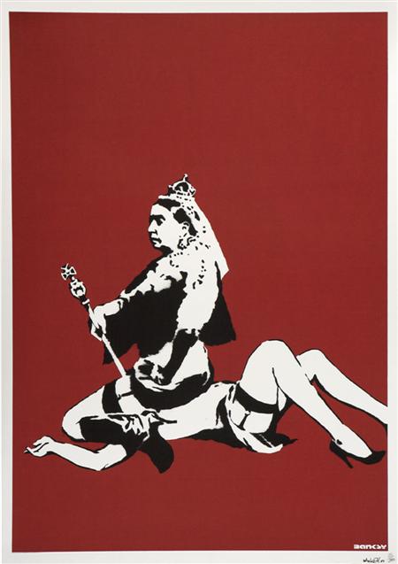 Appraisal: BANKSY BRITISH B QUEEN VIC Screen print signed and dated