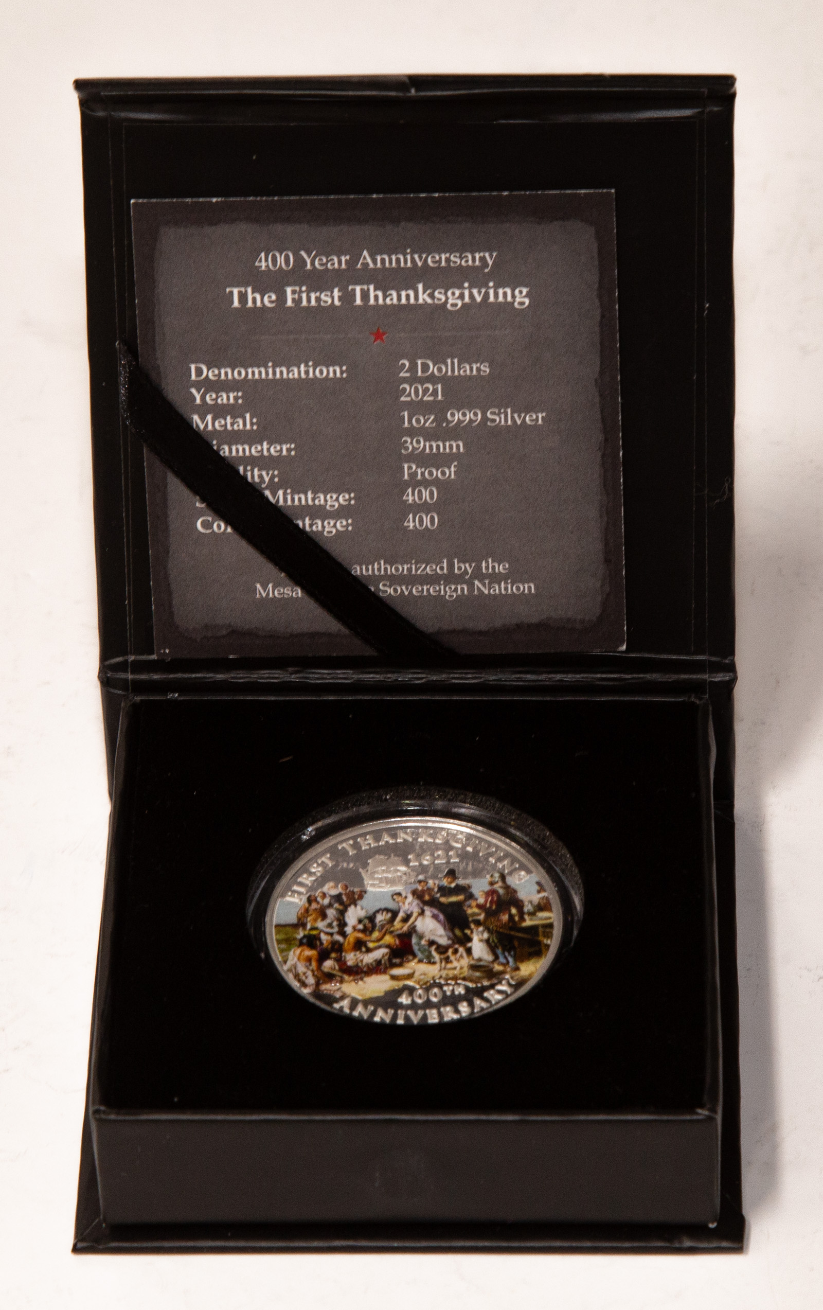 Appraisal: THE FIRST THANKSGIVING - NATIVE AMERICAN MINT th year Anniversary