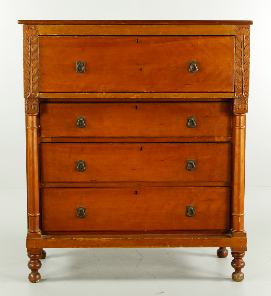 Appraisal: - Mahogany Drawer Dresser Mahogany four drawer dresser with wrought