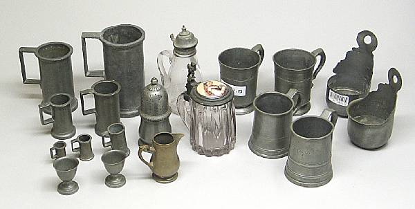 Appraisal: A miscellaneous grouping of pewter th early th century Comprising