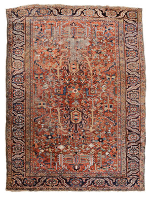 Appraisal: Heriz Rug Persian early th century typical designs on a