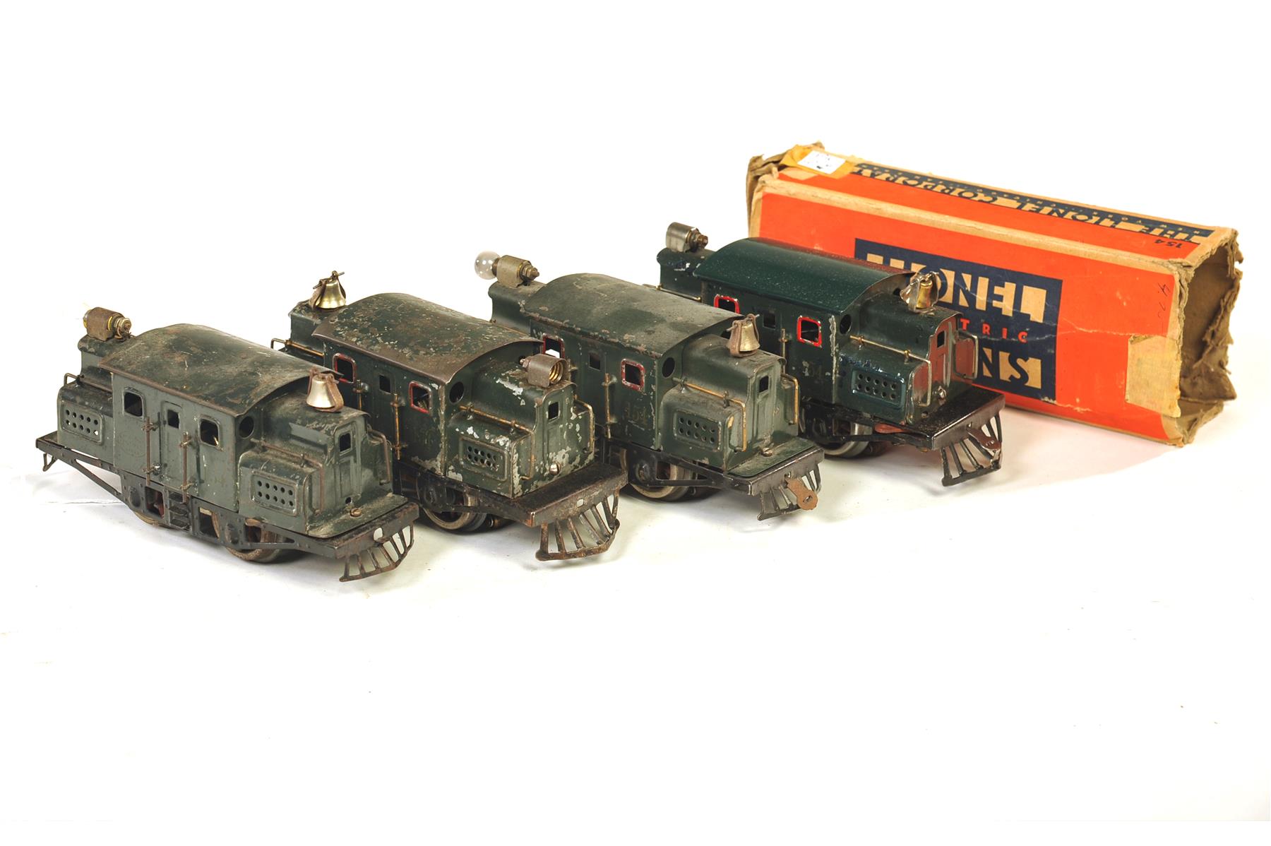 Appraisal: FOUR LIONEL O GAUGE - - ELECTRICS American ca -