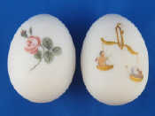 Appraisal: Two hand painted ceramic eggs probably Russian