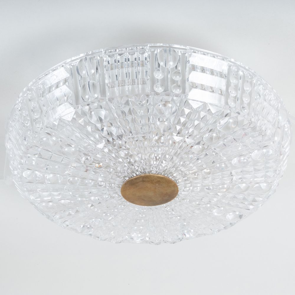 Appraisal: Orrefors Glass Flush Mount Ceiling Light x in diam Condition