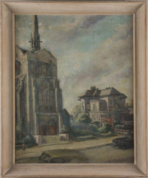 Appraisal: Jonathan Batchelor CA - Street Scene oil on board signed