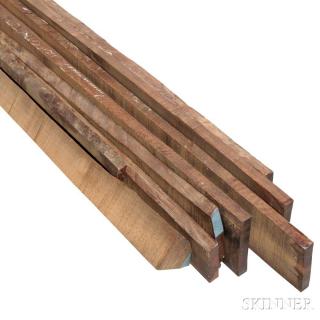 Appraisal: Nine Snakewood Boards of varying dimensions approximate length in weight