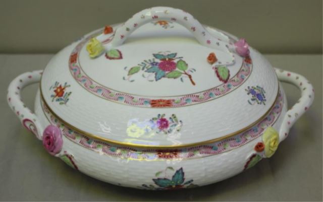 Appraisal: Herend Chinese Bouquet Covered Vegetable Bowl From a Park Ave