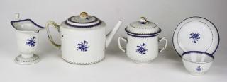 Appraisal: Th C Chinese Export Porcelain Pc Tea Set Including wishbone