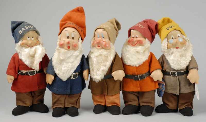 Appraisal: Lot of Ideal Cloth Dwarfs Description From Walt Disney's Snow