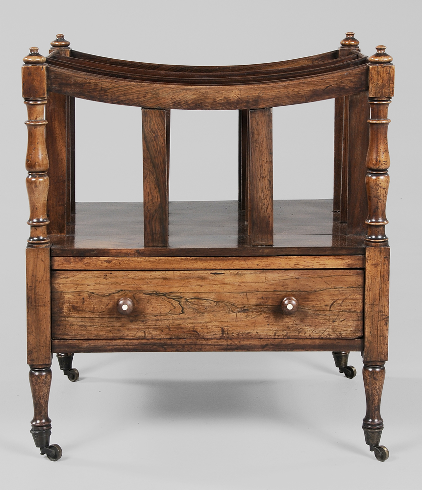 Appraisal: Regency Rosewood Canterbury British th century mahogany and figured rosewood