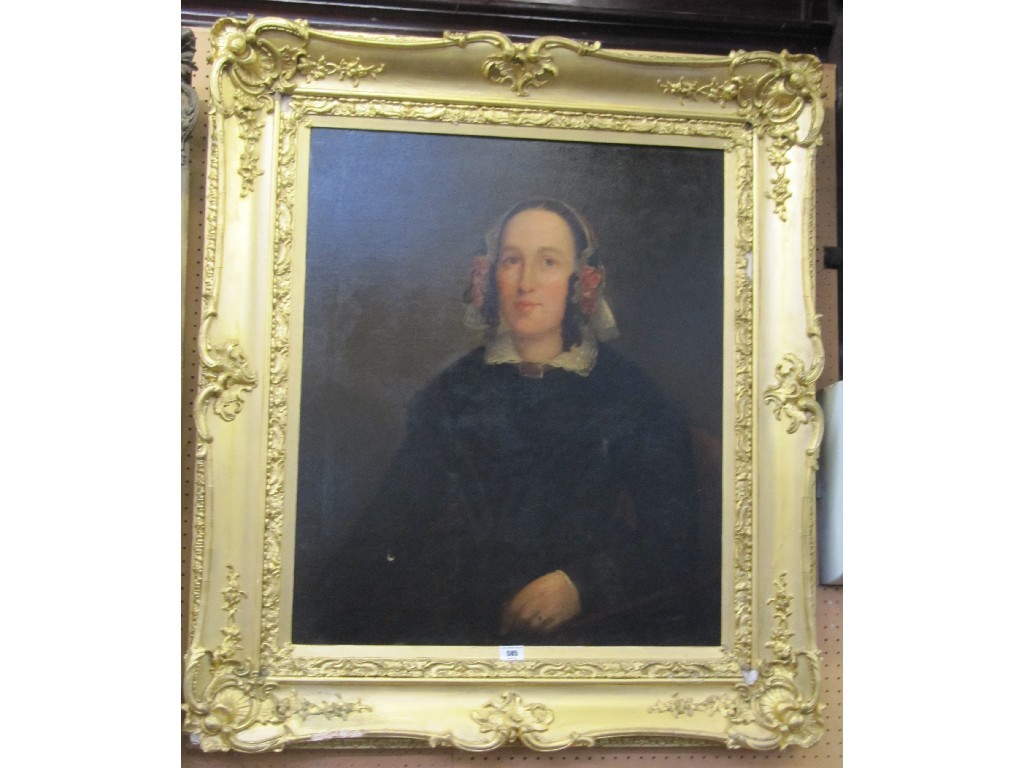 Appraisal: Oil on canvas portrait of a lady Mary Cunninghame