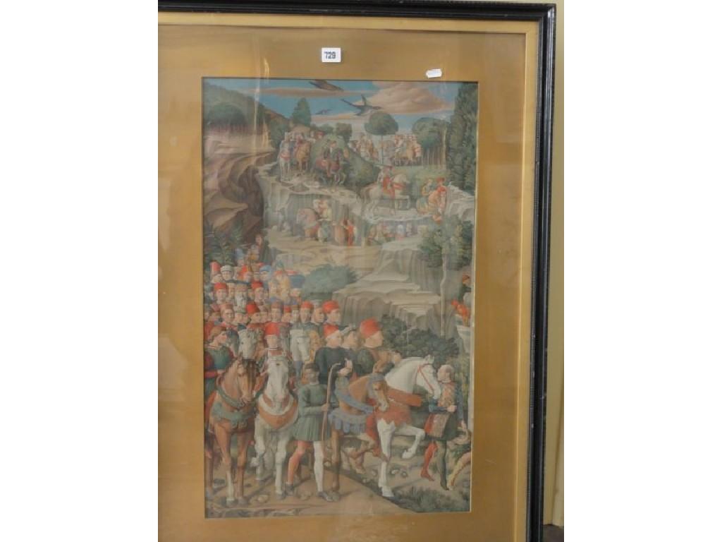 Appraisal: An early th century coloured print of a procession of