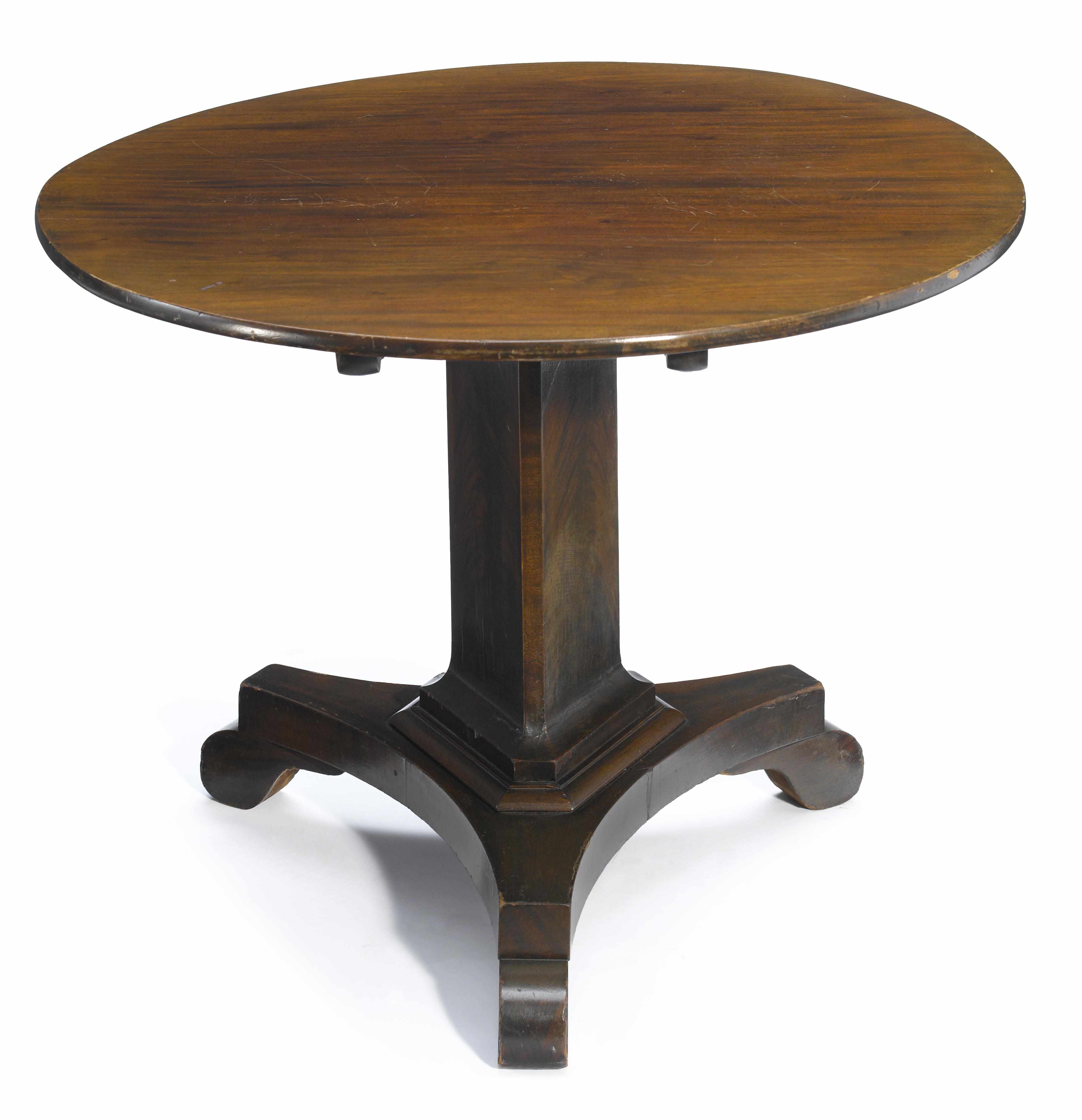 Appraisal: An Empire mahogany center table th centuryheight in diameter in