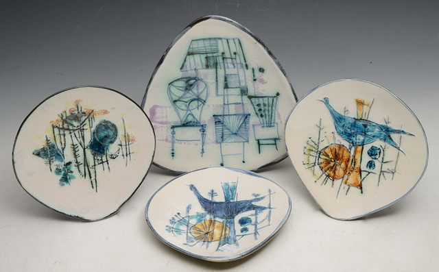 Appraisal: Kenneth Clark - and Ann Wynn-Reeves b Three asymmetrical dishes