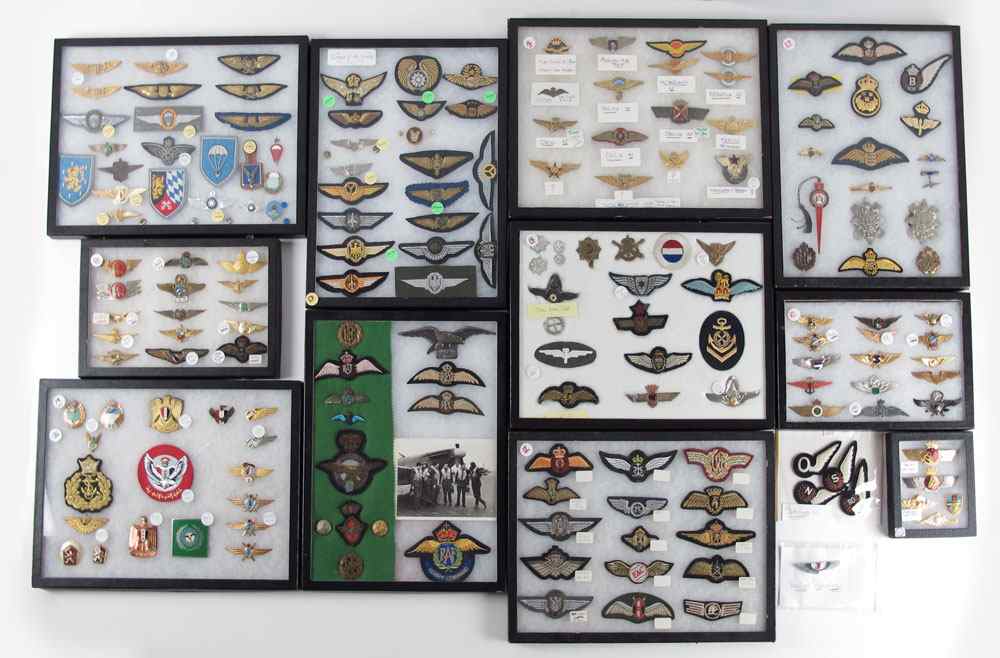 Appraisal: A WORLDLY COLLECTION OF AVIATION WINGS PATCHES Approx wings badges