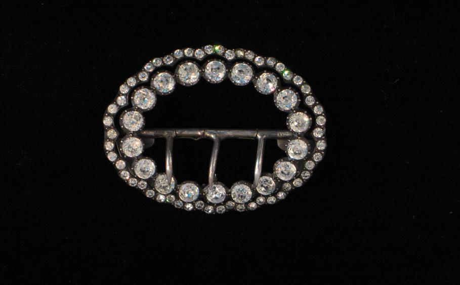 Appraisal: A TH CENTURY CLEAR PASTE BUCKLE of open oval double