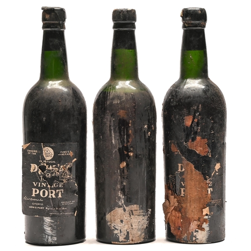 Appraisal: Dows vintage port partial wax capsules labels poor another bottle