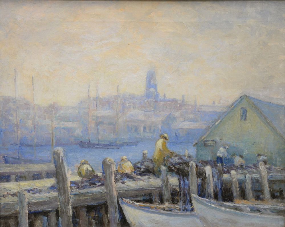 Appraisal: Emma Ruth Burgess American - Boston Harbor and Beacon Hill