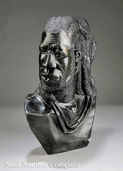 Appraisal: Walter Chabikwa Jamaica th c Pious Rastafarian dark grey-green granite