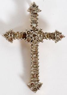 Appraisal: KT GOLD AND DIAMOND CROSS TW GR KT GOLD AND