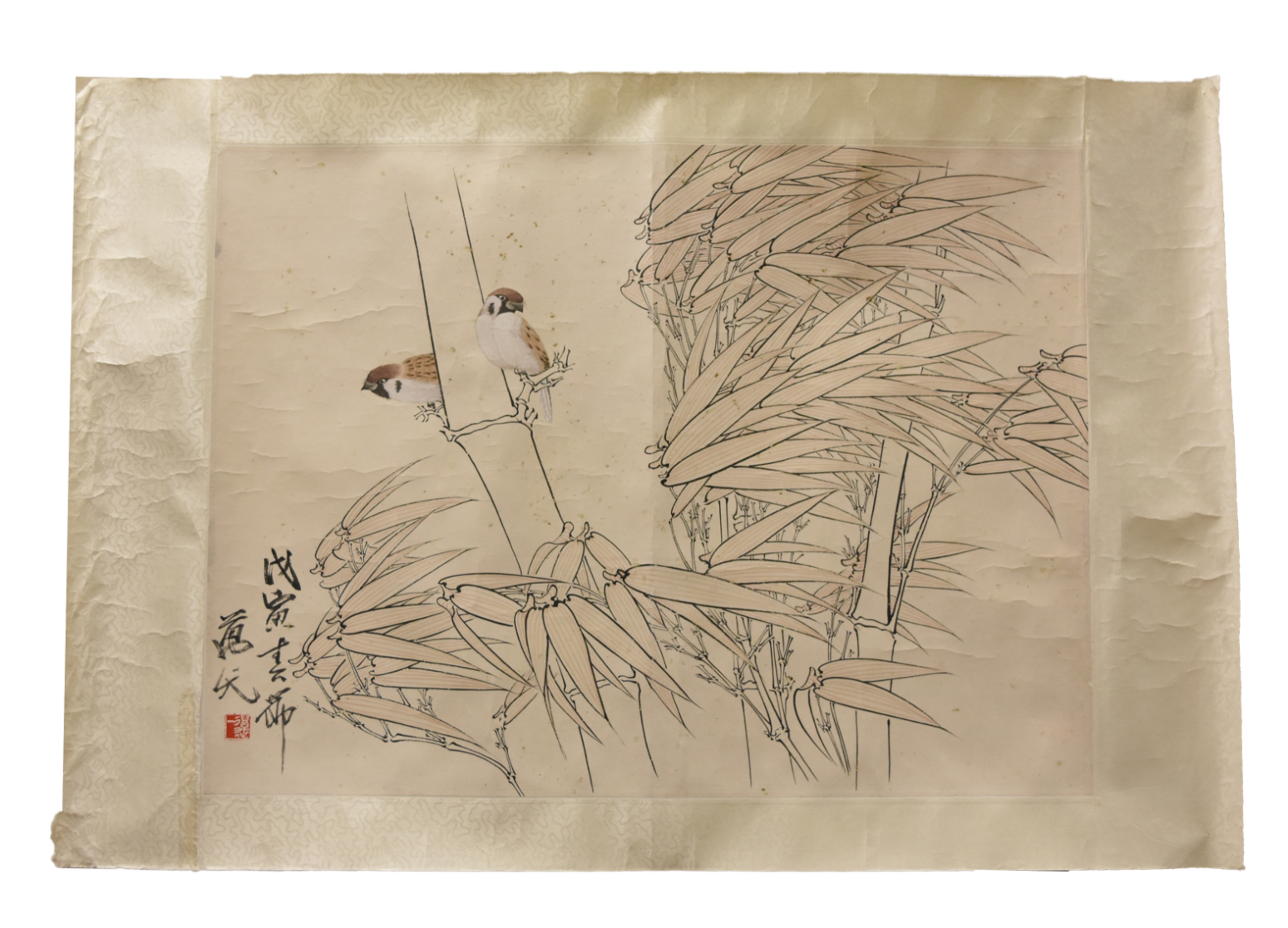 Appraisal: CHINESE PAINTING OF SONGBIRDS BAMBOO BY WAN YI A Chinese