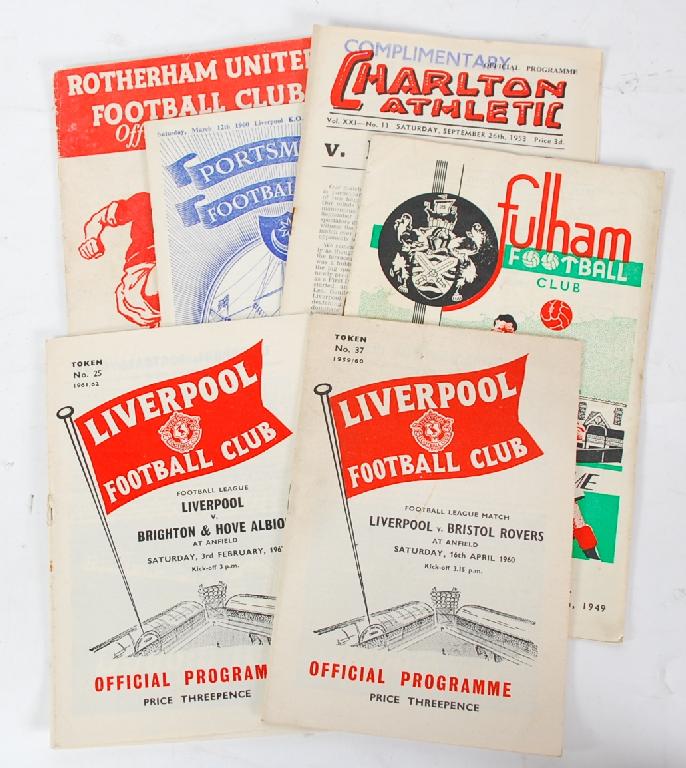 Appraisal: TWO LIVERPOOL CLUB HOME PROGRAMMES v Bristol Rovers th April