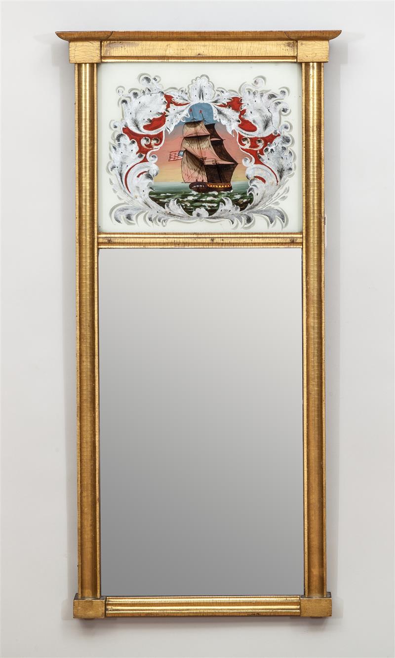 Appraisal: FEDERAL GILTWOOD AND VERRE GLOMIS MIRROR x in Ruth J